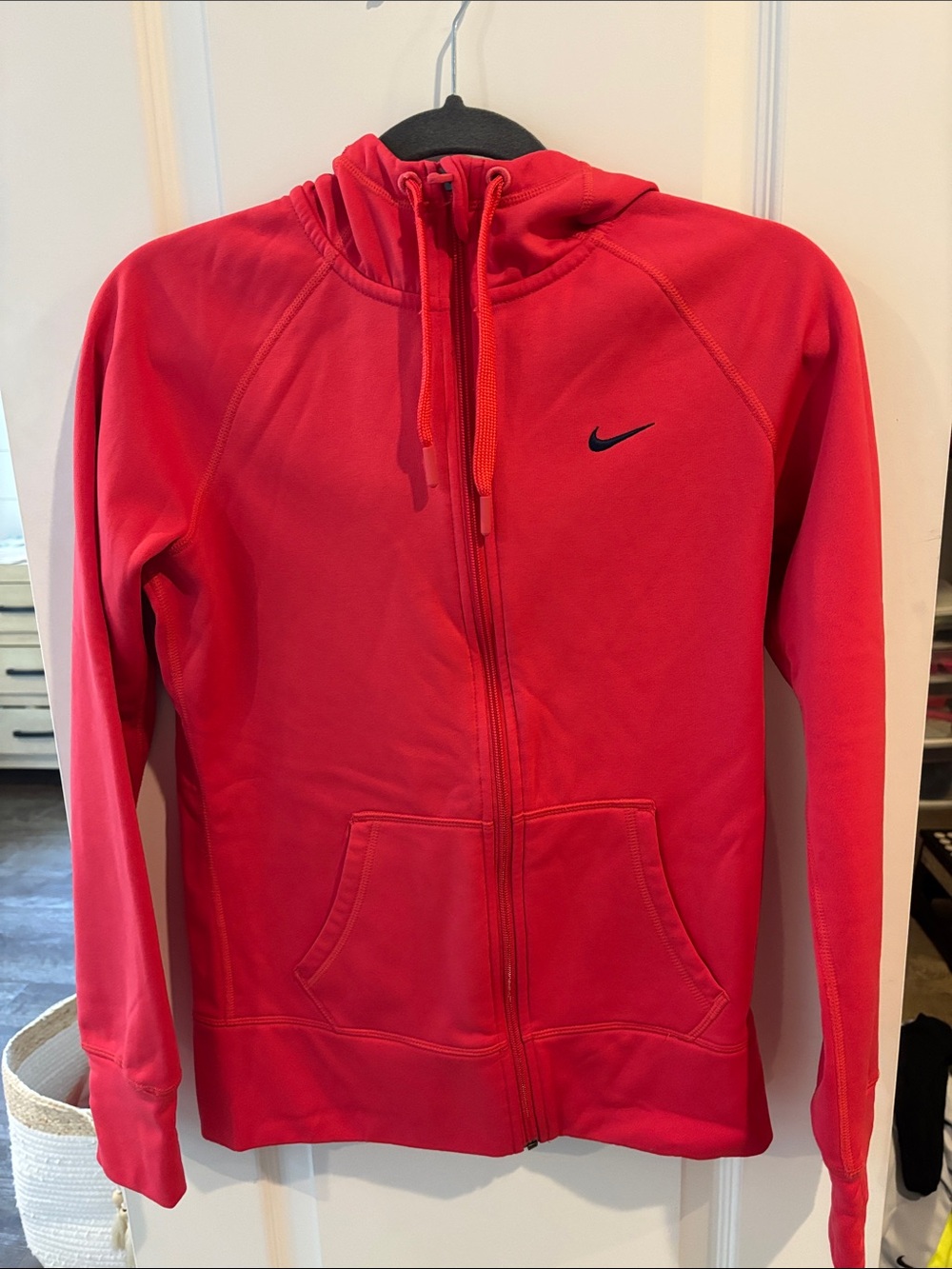 Nike Women's Pink Full-Zip Hooded Bomber Jacket